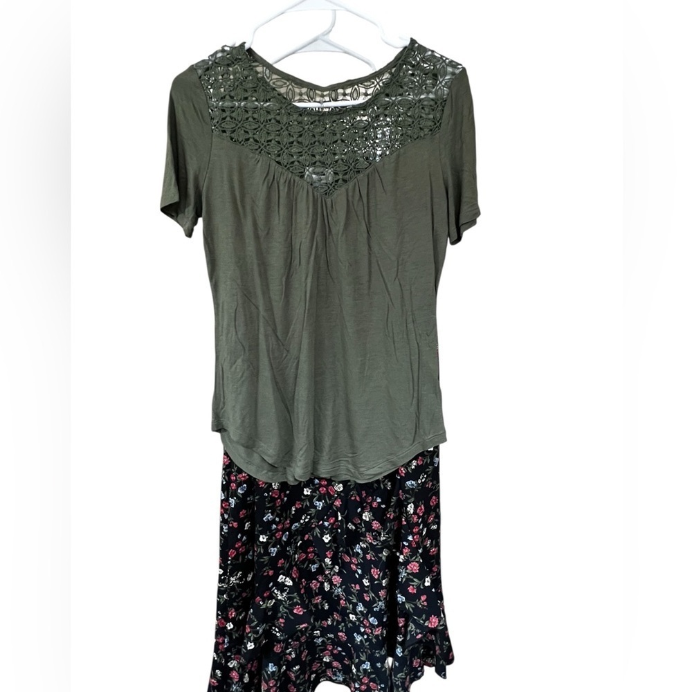 Old Navy Olive Green Crochet Top